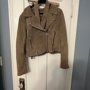Women's Blank NYC Beige Tan Suede Moto Jacket XL